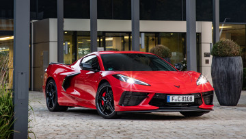 Картинка автомобили chevrolet red corvette stingray 2021 шевроле красный купе корветт
