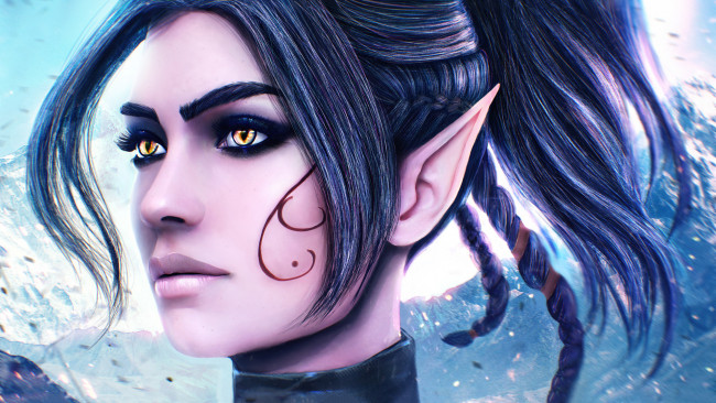 Обои картинки фото divinity original sin 2, видео игры, divinity,  original sin ii, девушка, фон, ушки