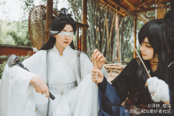 обоя сюэ ян и сяо синчень, девушки, - креатив,  косплей, косплей, сюэ, ян, сяо, синчень, зелень, магистр, дьявольского, культа