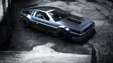 Картинка автомобили 3д delorean