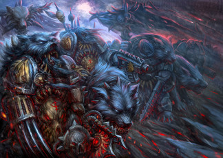 Картинка видео+игры warhammer+40k волки воины броня армия