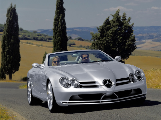 Обои картинки фото 1999, mercedes, benz, vision, slr, roadster, автомобили
