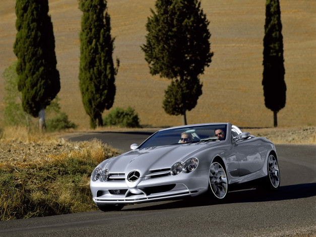 Обои картинки фото 1999, mercedes, benz, vision, slr, roadster, автомобили