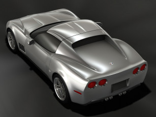 Картинка 2009 c3r retro corvette stingray design автомобили 3д