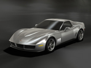 Картинка 2009 c3r retro corvette stingray design автомобили 3д