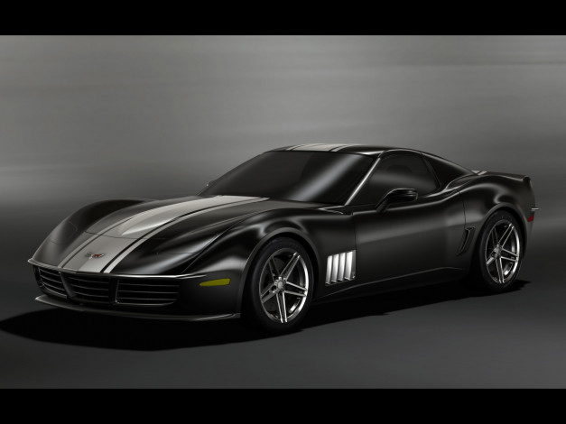 Обои картинки фото 2009, c3r, retro, corvette, stingray, design, автомобили, 3д