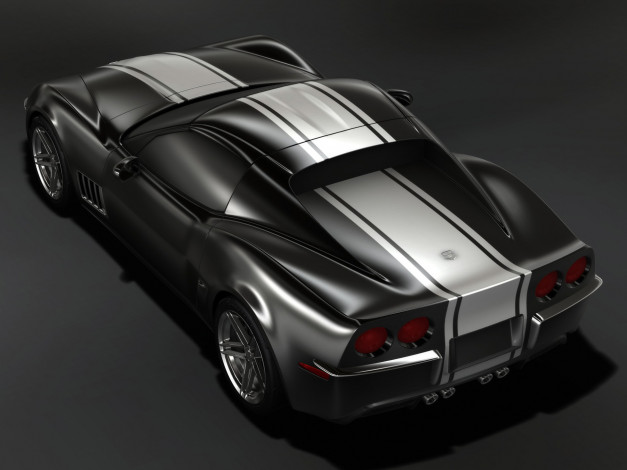 Обои картинки фото 2009, c3r, retro, corvette, stingray, design, автомобили, 3д