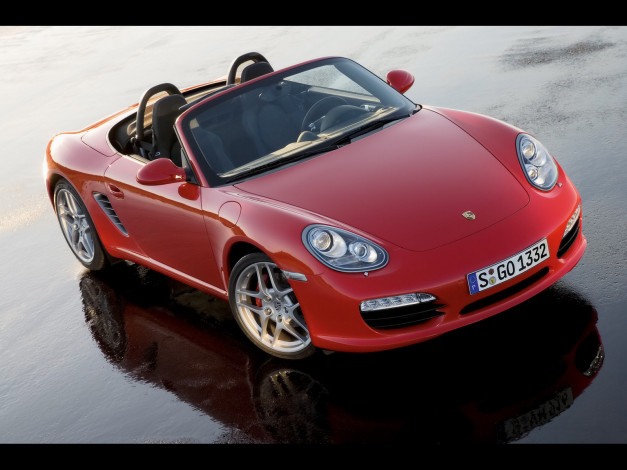 Обои картинки фото 2009, porsche, boxster, автомобили
