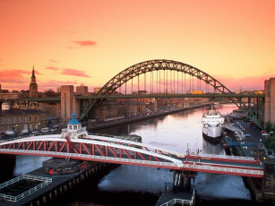 Картинка tyne bridge and swing newcastle upon united kingdom города мосты