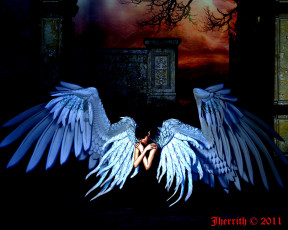 Картинка 3д графика creatures существа крилья ночь