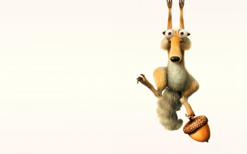 обоя ледниковый, период, мультфильмы, ice, age, dawn, of, the, dinosaurs, висит, орех, scrat, белка