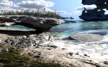 Картинка природа побережье море камни