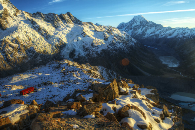 Обои картинки фото природа, горы, палатка, ущелье, снега