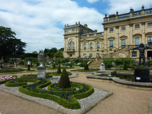 Картинка англия лидс harewood house города здания дома парк здание цветы