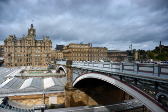 Картинка edinburgh north bridge города эдинбург шотландия англия река мост дома