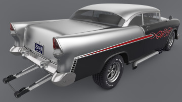 Картинка автомобили 3д air custom 1955 chevrolet bel