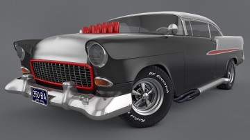 Картинка автомобили 3д chevrolet bel air custom 1955