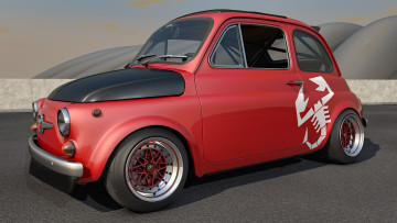 Картинка автомобили 3д fiat 1968 595 abarth