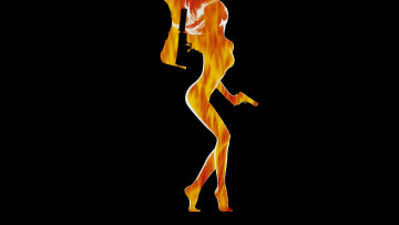 Картинка рисованные минимализм девушка мужчина фон оружие