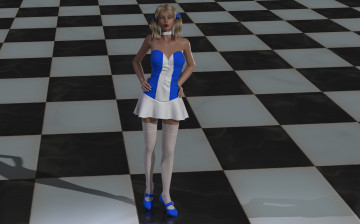 Картинка 3д графика people люди платье девушка