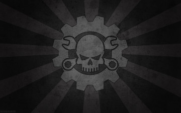 Картинка рисованные минимализм череп лучи ключи шестерня