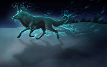 Картинка рисованные животные сказочные мифические волк