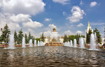 Картинка города москва россия фонтаны вднх