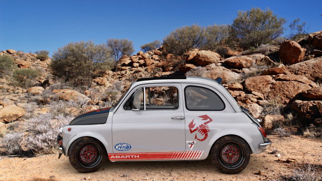 Обои картинки фото автомобили, 3д, abarth, 595, 1968, iat