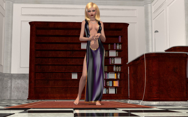 Обои картинки фото 3д, графика, people, люди, книги, полки, девушка