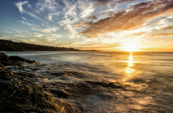 Картинка природа восходы закаты океан горизонт облака заря