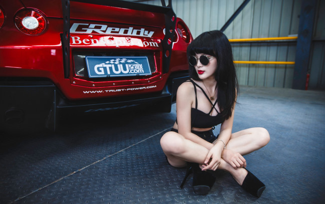 Обои картинки фото автомобили, -авто с девушками, девушка, взгляд, автомобиль, очки