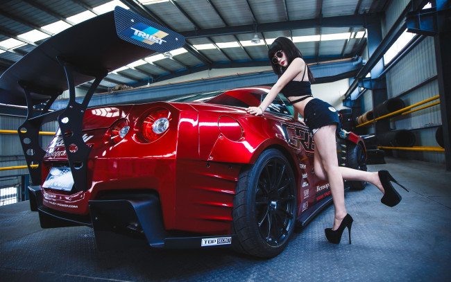 Обои картинки фото автомобили, -авто с девушками, девушка, взгляд, автомобиль, очки