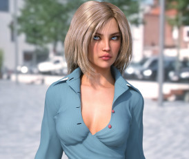 Картинка 3д+графика люди+ people девушка фон взгляд