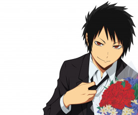 Картинка аниме durarara парень дюрарара букет изая арт