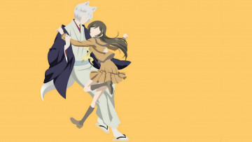 Картинка аниме kamisama+hajimemashita лис ёкай парень девушка нанами томое фон очень приятно бог романтика демон