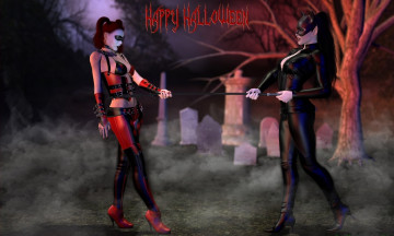 Картинка 3д+графика праздники+ holidays ведьмы фон девушки взгляд