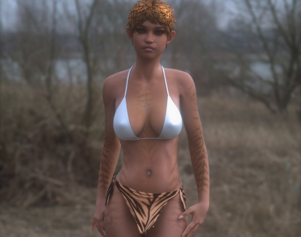 Обои картинки фото 3д графика, люди , people, фон, взгляд, девушка