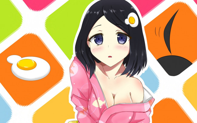 Обои картинки фото аниме, unknown,  другое, взгляд, фон, девушка