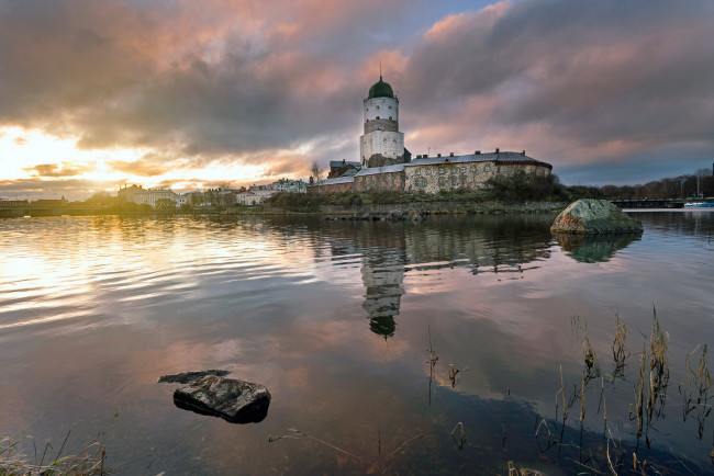 Обои картинки фото города, - дворцы,  замки,  крепости, утро, осень, выборг