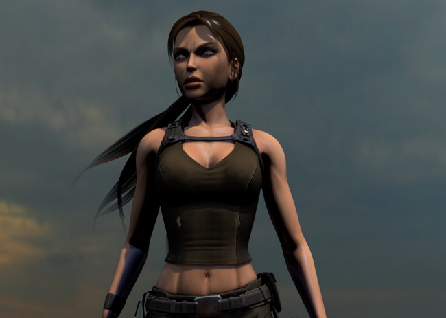 Обои картинки фото 3д графика, фантазия , fantasy, фон, девушка, взгляд