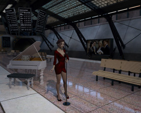 Картинка 3д+графика люди+ people девушка взгляд фон