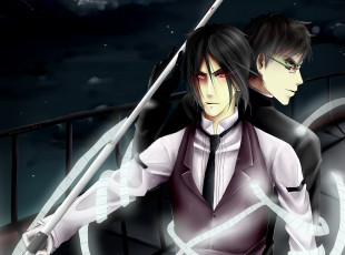 Картинка аниме kuroshitsuji жнец себастьян