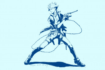 Картинка аниме dogs +bullets+&+carnage пистолет парень