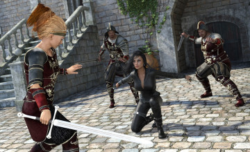 Картинка 3д+графика фантазия+ fantasy девушки взгляд фон оружие