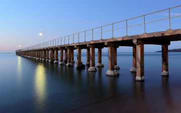 Картинка города -+мосты море ночь мост пирс