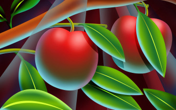 Картинка векторная+графика природа+ nature ветка персик