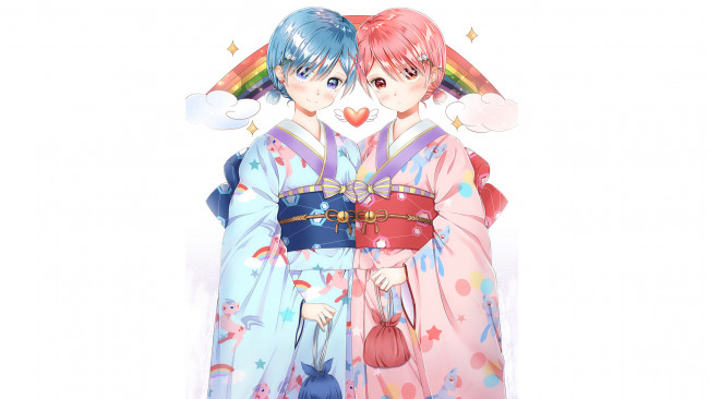 Обои картинки фото аниме, re,  zero kara hajimeru isekai seikatsu, девушки, взгляд, фон