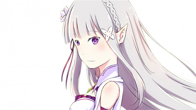 Обои картинки фото аниме, re,  zero kara hajimeru isekai seikatsu, фон, взгляд, девушка