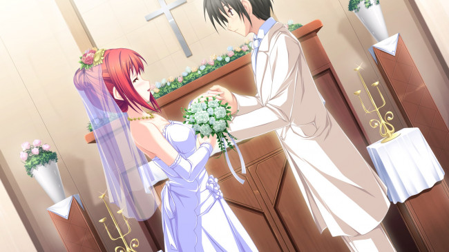 Обои картинки фото maikaze no melt, аниме, взгляд, девушка, фон, парень