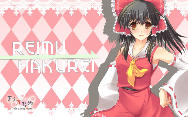 Обои картинки фото аниме, touhou, фон, девушка, взгляд